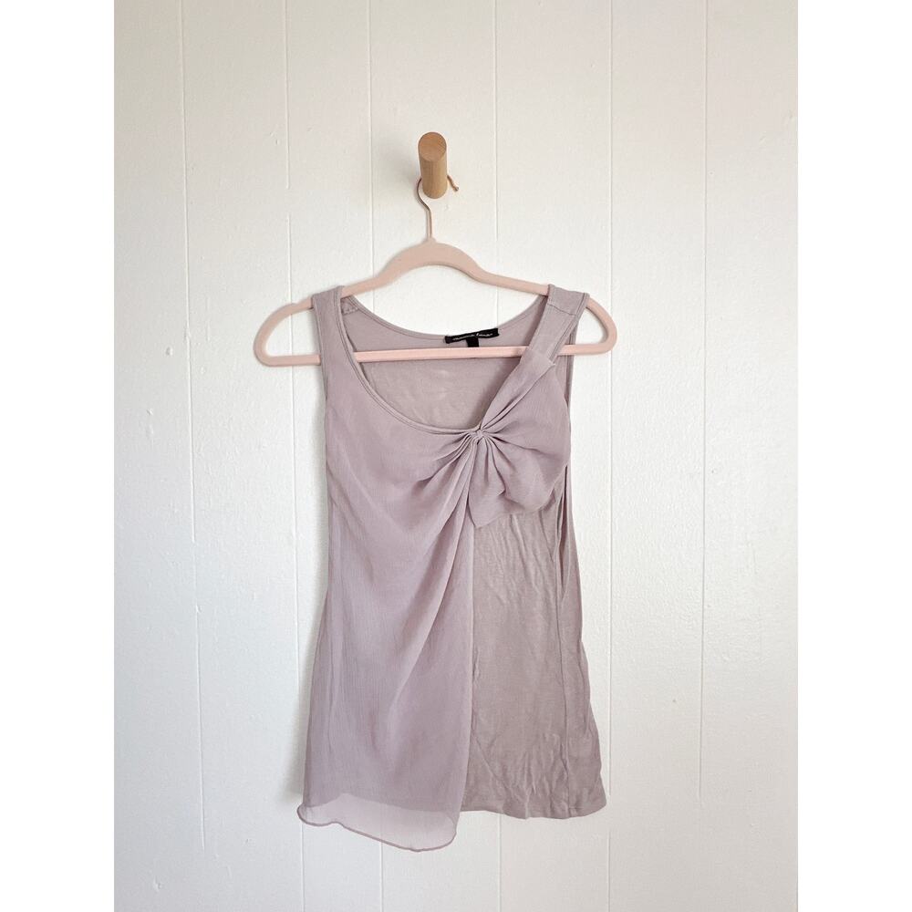 Vtg 2010s Marina Luna Chiffon Bow Tunic Top - S Archive Romance Core Coquette
